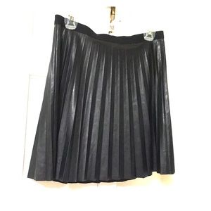 J. Crew Factory Faux Leather Pleated Skirt